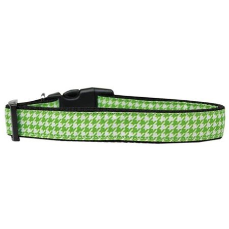 UNCONDITIONAL LOVE Lime Green Houndstooth Nylon Dog CollarLarge UN904966